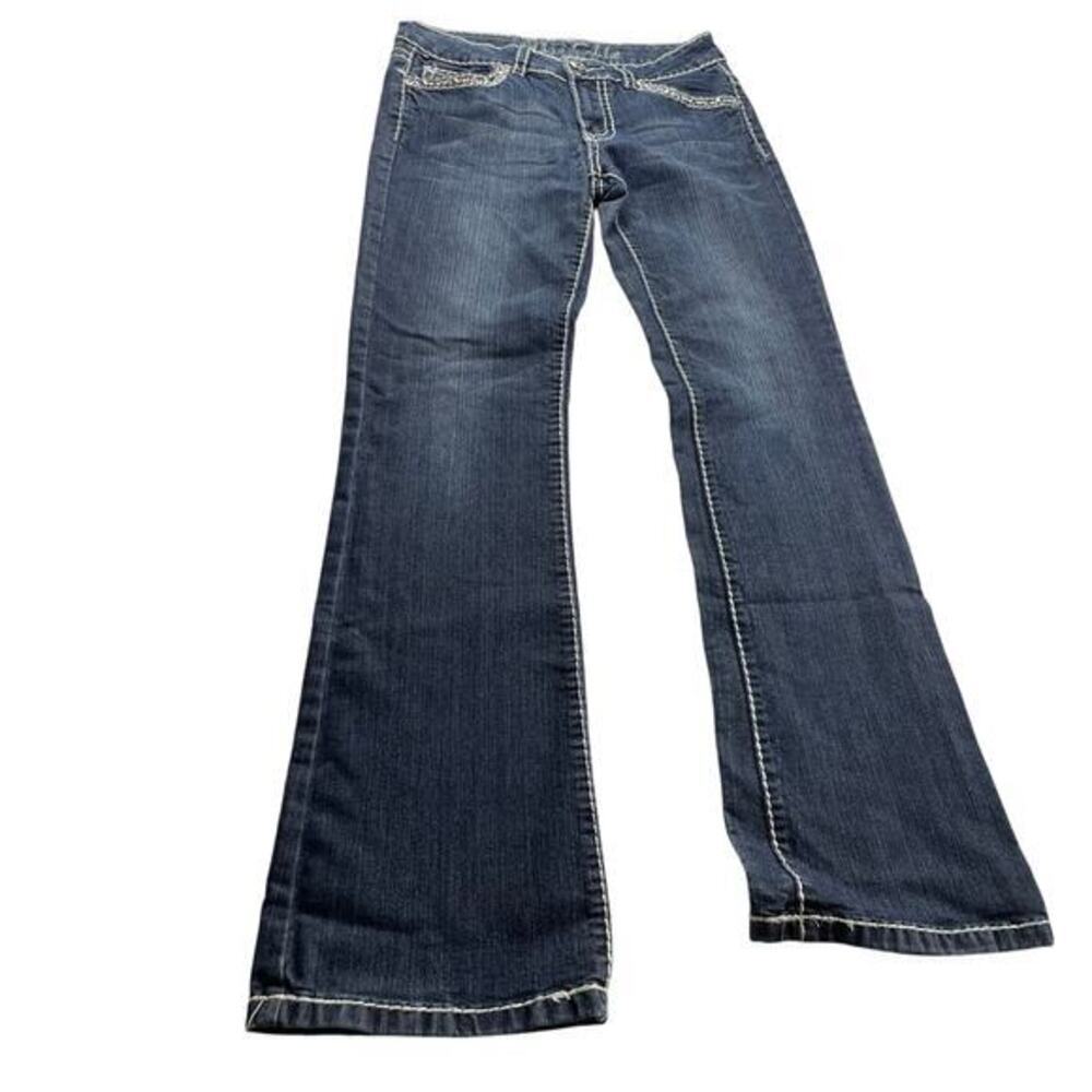 Miss Chic Women's Blue Denim Low-Rise Bootcut Jeans Size 9